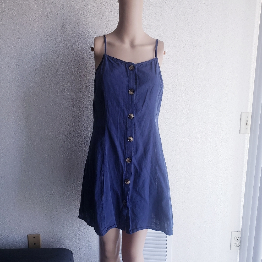 Simple cute blue button up dress